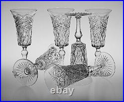Rare Antique Set of 6 Stuart Crystal 1920's 7 Champagne Flutes Glasses Rare Antique Set of 6 Stuart Crystal 1920's 7 Champagne Flutes Glasses