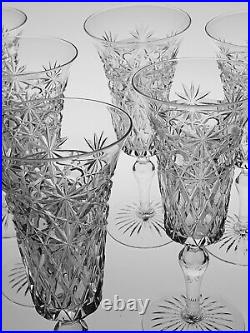 Rare Antique Set of 6 Stuart Crystal 1920's 7 Champagne Flutes Glasses Rare Antique Set of 6 Stuart Crystal 1920's 7 Champagne Flutes Glasses