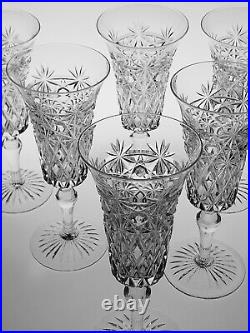 Rare Antique Set of 6 Stuart Crystal 1920's 7 Champagne Flutes Glasses Rare Antique Set of 6 Stuart Crystal 1920's 7 Champagne Flutes Glasses