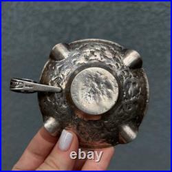 Rare Antique Silver-Plated Ashtray Flemish Baroque Late 19th-Early 20th