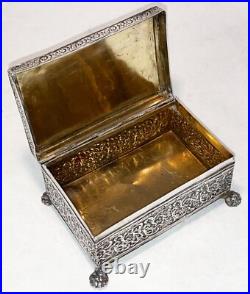 Rare Antique Solid Silver Dutch Import Embossed Box Early 1800's 350 Grams