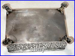 Rare Antique Solid Silver Dutch Import Embossed Box Early 1800's 350 Grams