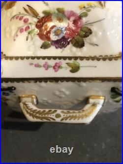 Rare Antique Spode 2527 Porcelain Teapot Staples Repair Early 19th Century