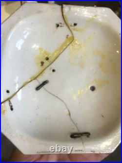 Rare Antique Spode 2527 Porcelain Teapot Staples Repair Early 19th Century