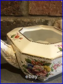 Rare Antique Spode 2527 Porcelain Teapot Staples Repair Early 19th Century