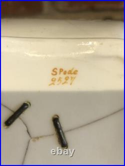 Rare Antique Spode 2527 Porcelain Teapot Staples Repair Early 19th Century