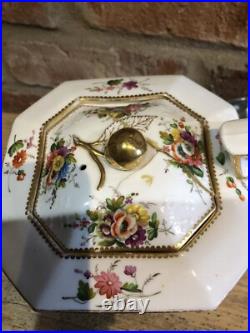 Rare Antique Spode 2527 Porcelain Teapot Staples Repair Early 19th Century