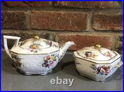Rare Antique Spode 2527 Porcelain Teapot & Sugar Bowl Staples Early 19th Century