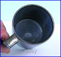 Rare Antique Staffordshire Pearlware SILVER LUSTRE Resist BLUE GROUND Mug c1820 Rare Antique Staffordshire Pearlware SILVER LUSTRE Resist BLUE GROUND Mug c1820