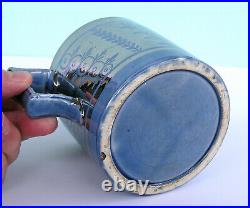 Rare Antique Staffordshire Pearlware SILVER LUSTRE Resist BLUE GROUND Mug c1820 Rare Antique Staffordshire Pearlware SILVER LUSTRE Resist BLUE GROUND Mug c1820