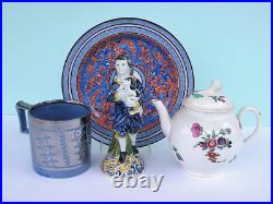 Rare Antique Staffordshire Pearlware SILVER LUSTRE Resist BLUE GROUND Mug c1820 Rare Antique Staffordshire Pearlware SILVER LUSTRE Resist BLUE GROUND Mug c1820