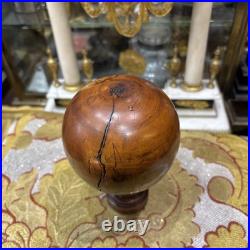 Rare Antique Stair Ball From Country House Early 19th Century Light Wood