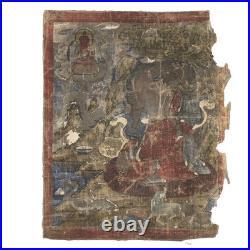 Rare Antique Tibetan Buddhist Thangka Arhat Painting Monastic Sage Early 19th C