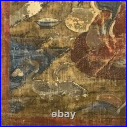 Rare Antique Tibetan Buddhist Thangka Arhat Painting Monastic Sage Early 19th C