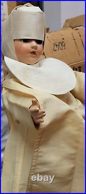 Rare Antique VINTAGE NUN DOLL Hand-painted, early 1900s