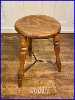 Rare Antique Victorian Solid Elm Lace Makers Stool