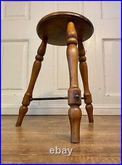 Rare Antique Victorian Solid Elm Lace Makers Stool