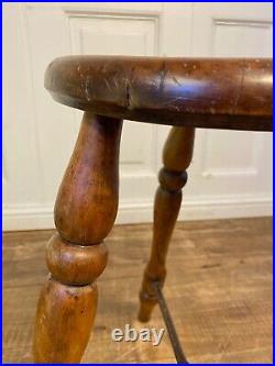 Rare Antique Victorian Solid Elm Lace Makers Stool