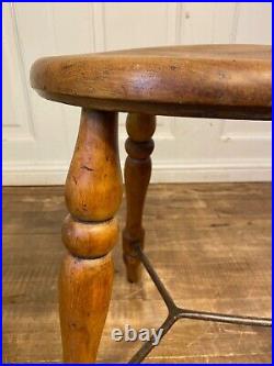 Rare Antique Victorian Solid Elm Lace Makers Stool