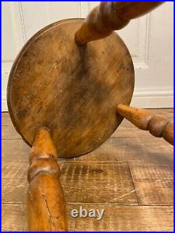 Rare Antique Victorian Solid Elm Lace Makers Stool