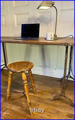 Rare Antique Victorian Solid Elm Lace Makers Stool