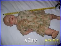 Rare, Antique / Vintage Composition 22 Century Baby Doll Chuckles, Early 1900