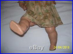 Rare, Antique / Vintage Composition 22 Century Baby Doll Chuckles, Early 1900