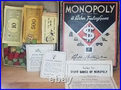 Rare Antique Vintage EARLY 1936 Monopoly Game