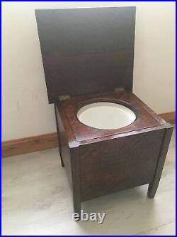 Rare Antique Vintage Primitive Commode Toilet Est. Early 1800s With Bean Pot