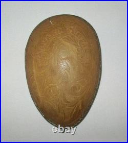 Rare Antique Vtg Early 19th C 1800s Folk Art Carved Ox Horn Cup Alvaro Ripalda