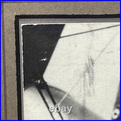 Rare Antique WW1 Aviation Photograph Early Biplane Pilot In Cockpit Framed