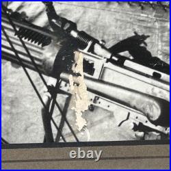 Rare Antique WW1 Aviation Photograph Early Biplane Pilot In Cockpit Framed