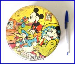 Rare Antique Walt Disney Tin Early 1930s Mickey Mouse, Minnie, Pluto, Clarabelle