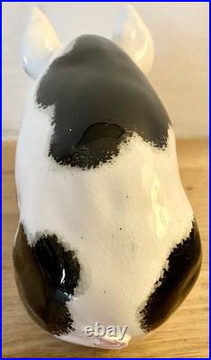 Rare Antique Wemyss Ware Small Black & White Pig marked Wemyss c. 1930