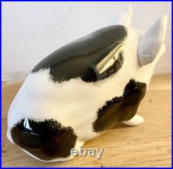 Rare Antique Wemyss Ware Small Black & White Pig marked Wemyss c. 1930