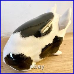 Rare Antique Wemyss Ware Small Black & White Pig marked Wemyss c. 1930