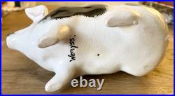 Rare Antique Wemyss Ware Small Black & White Pig marked Wemyss c. 1930