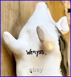 Rare Antique Wemyss Ware Small Black & White Pig marked Wemyss c. 1930