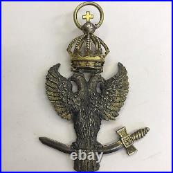 Rare Antique White Metal Gilt 30th Degree Eagle Crowned Jewel Good Early Example