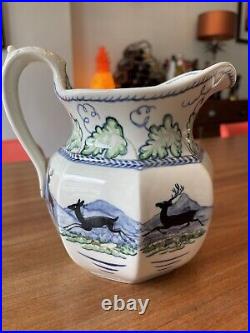 Rare Antique c1916 Wedgwood Arthur Powell Signed Hand Painted Jug Pitcher Ewer