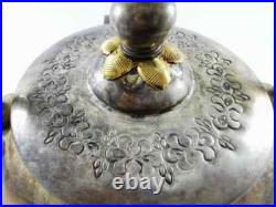 Rare Antique early 19th century brass teapot handcrafted with Moroccan stamp