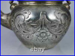 Rare Antique early 19th century brass teapot handcrafted with Moroccan stamp