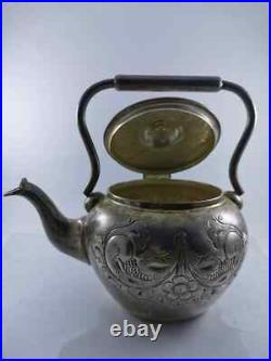Rare Antique early 19th century brass teapot handcrafted with Moroccan stamp
