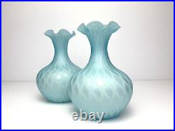 Rare Antique pair of cased blue satin vases by THOMAS WEBB & SONS early 19thC