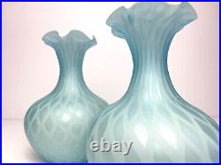 Rare Antique pair of cased blue satin vases by THOMAS WEBB & SONS early 19thC