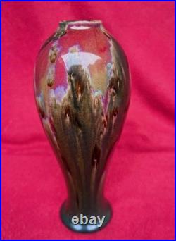 Rare Art Crafts Royal Doulton Flambe Vase 1910 Bone China England Antique