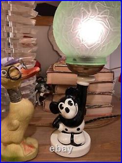 Rare Art Deco 1930 Mickey mouse antique globe lamp early rosenthal style Germany