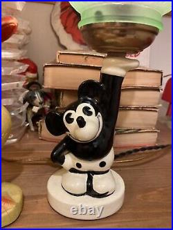 Rare Art Deco 1930 Mickey mouse antique globe lamp early rosenthal style Germany