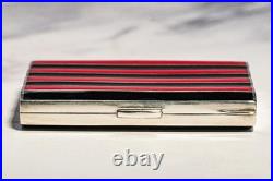 Rare Art Deco Antique Asian Siam Silver Black Red Enamel Cigarette Case
