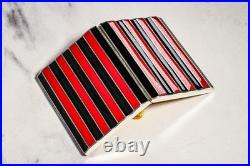 Rare Art Deco Antique Asian Siam Silver Black Red Enamel Cigarette Case